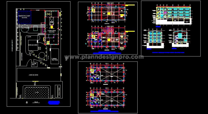 College Turbine Lab Design- CAD Layout and Elevations